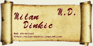 Milan Dinkić vizit kartica